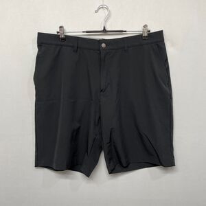 Adidas Men Flat Front Chino Golf Shorts Size 38 Black Polyester Blend M349 -15